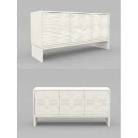 chest of drawers ABATO zigzag - walnut / graphite